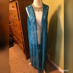 Lularoe Bright Blue Lace Joy